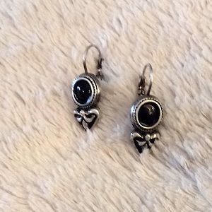 Black heart earrings